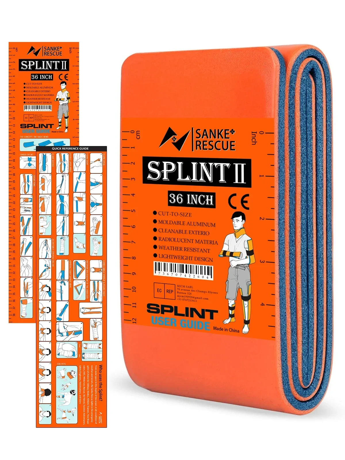 Hochwertige Erste-Hilfe-Schiene 36/18"X4,3" SANKE RESCUE Handgelenk-Daumenstütze Sehnenentzündung IFAK Schutzschutz für die rechte/linke Hand – Detail 7