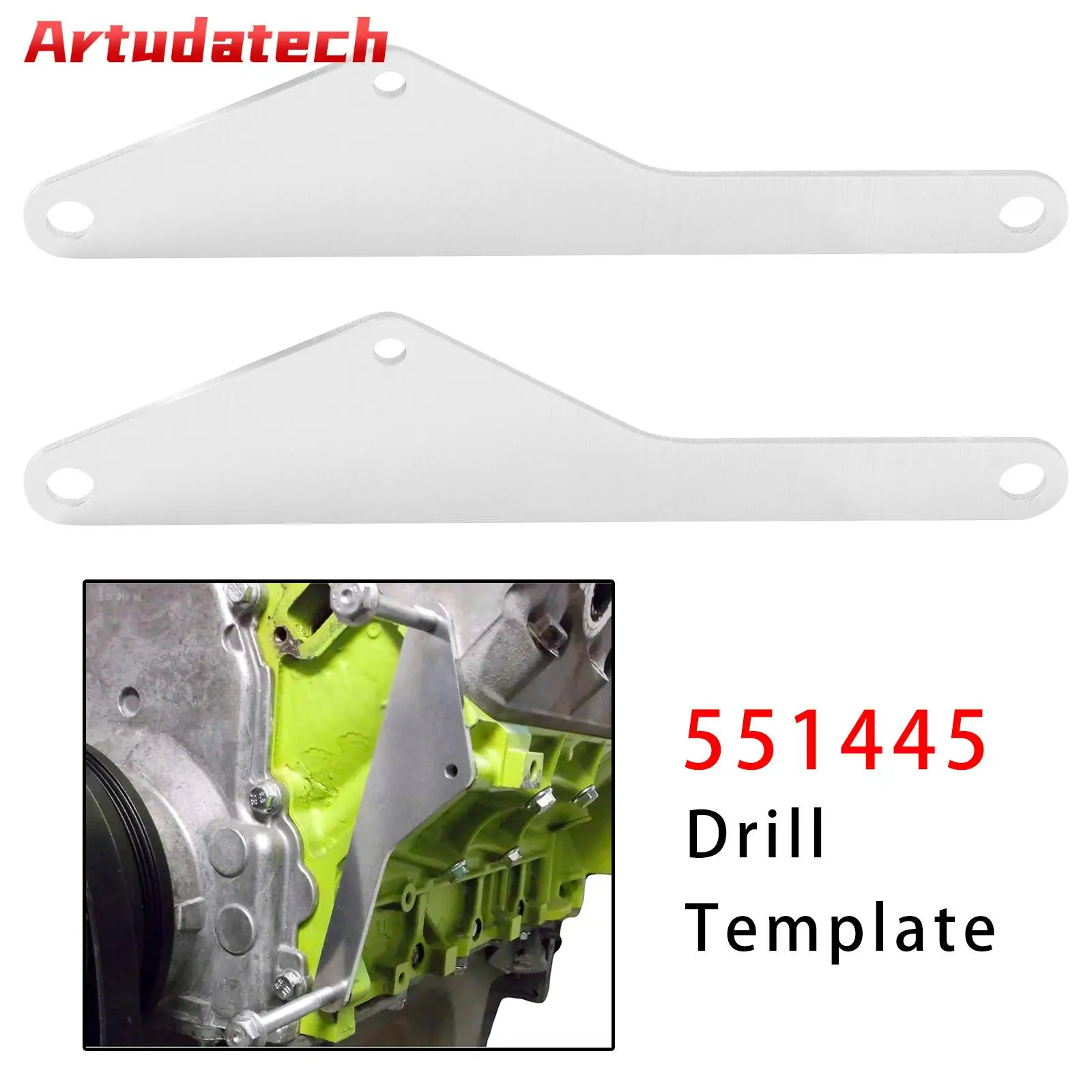 

Artudatech 2 Pack Iron Block Drill Template to Mount Alternator 551445 For LS Truck/SUV LS1
