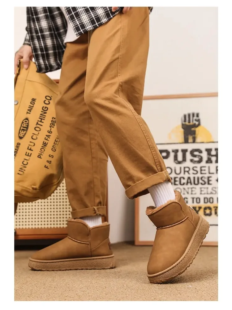 새로운 겨울 부츠 가죽 따뜻한 발목 모피 부츠를위한 플랫폼 부츠 럭셔리 부츠 따뜻한 부츠 편안한 미끄럼 방지 발목 부츠