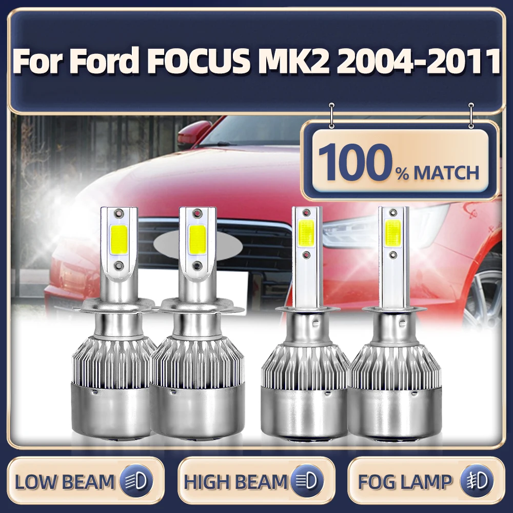 240W 40000LM Canbus Led Headlight Bulbs 12V 6000K White Car Light For Ford FOCUS MK2 2004 2005 2006 2007 2008 2009 2010 2011