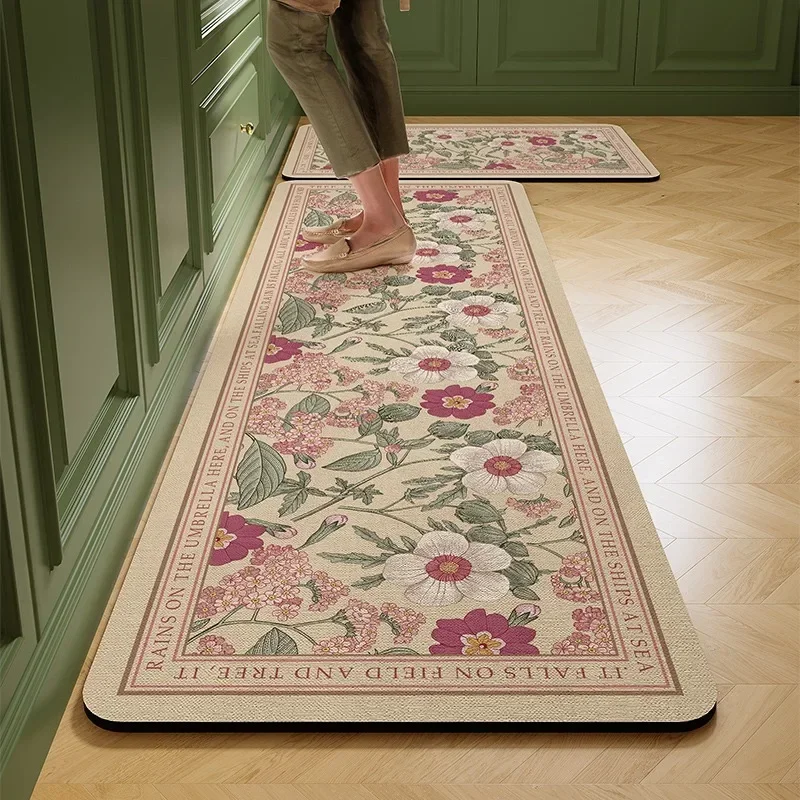 

Kitchen Floor Mat Anti-slip Water-absorbent Carpet Soft Diatom Mud Absorbent Foot Mats Non-slip Home Decoration Long Rug 주방바닥매트