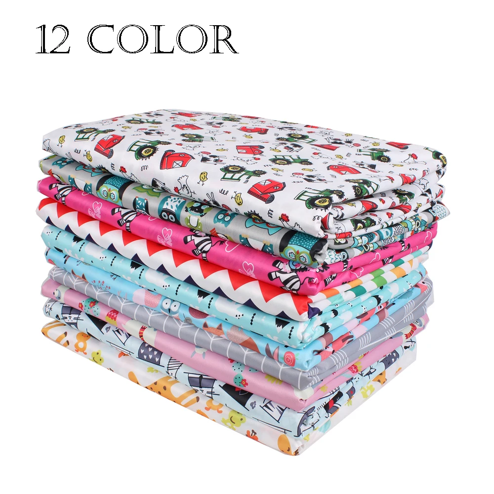 150x50cm Polyester Printed Solid Fabric Baby Cloth Diaper Wet Bag BPA Free Waterproof Fabric PUL For Baby Nack Bag