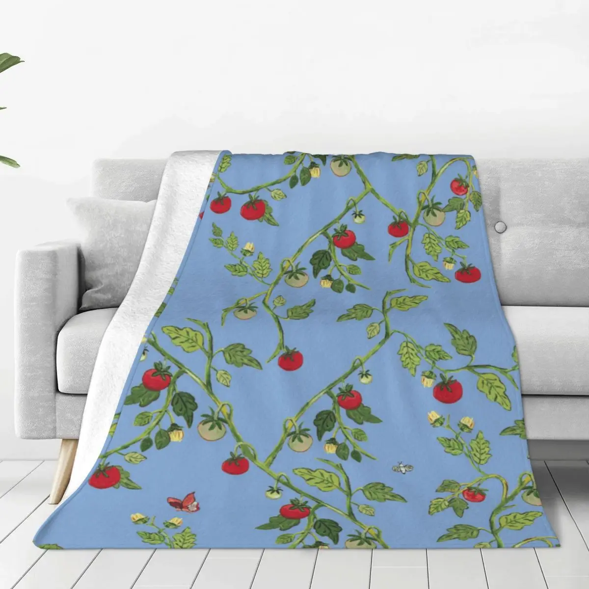 Custom William Morris Pattern Fruits Blanket Soft Fleece Autumn Warm Flannel Throw Blankets for Sofa Car Bedroom Quilt