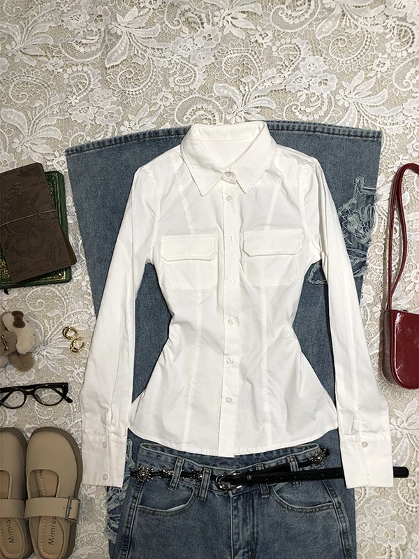 الأصلي الوردي طوق طويل Sve irt المرأة خمر خمر الخصر Cinched أعلى تخفيف Sle مزيج القطن Busin عارضة