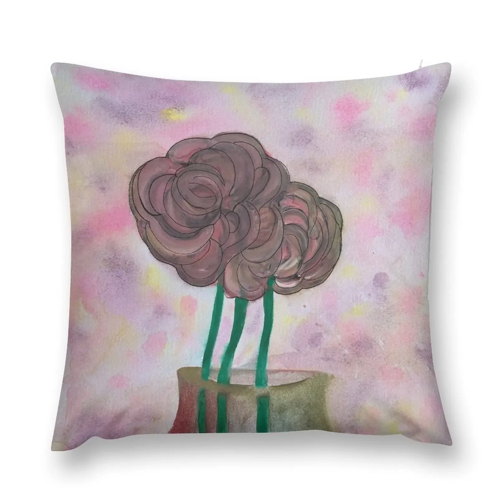 

Water Color Abstract Bouquet Painting Throw Pillow Sofa Covers For Living Room Cushions Home Decor pillow