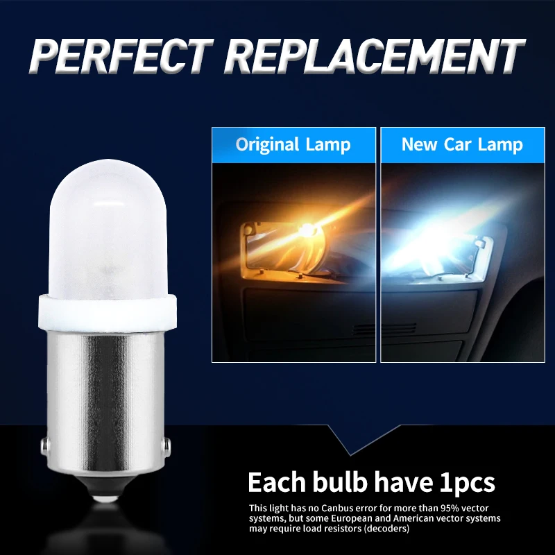 50pcs BA9S 44 47 T11 T4W Bayonet AC 6V LED Bulb Lamp Pinball Game Machine Car Signal Light Non Ghosting Anti Flickering