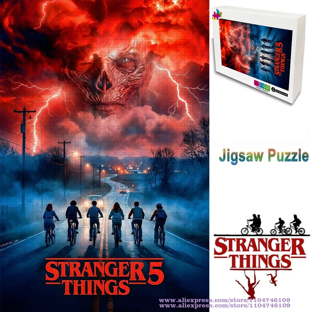 

Stranger Things Puzzle Jigsaw 108/200/300/500/1000/1500Pcs Intelligence Puzzles Christmas/birthday Gift with Box Home Decoration