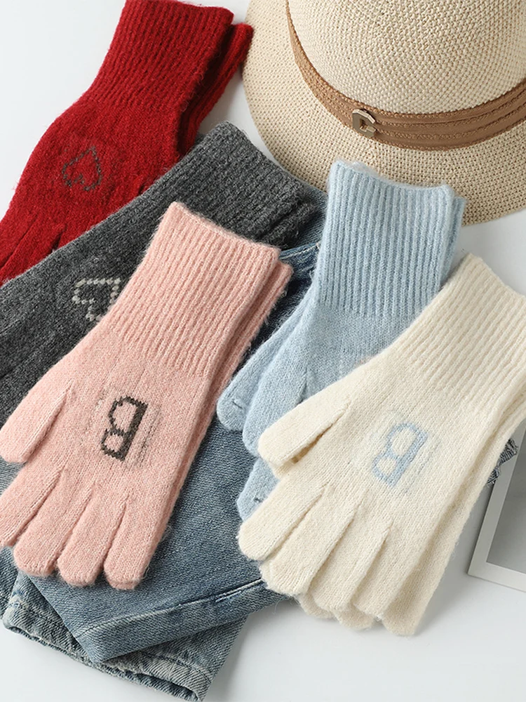 

Warm Wool Fingerless Gloves Touchscreen Compatible Women's Winter Fashion Accessories Hand Warmers Autumn Winter New Style