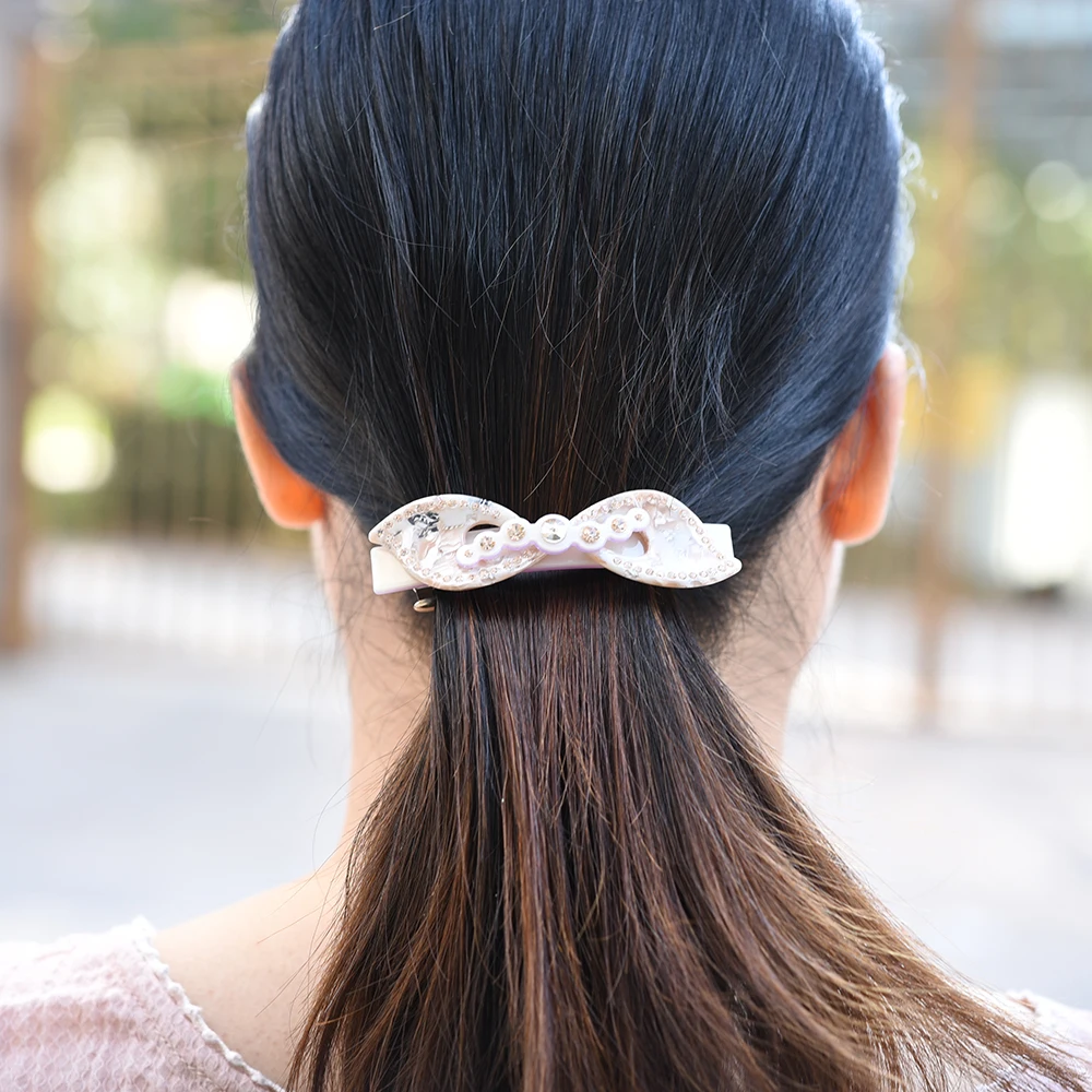 Women Headwear Girls Hairwear Rhinestone Hair Clip Bow Vintage Hair Barrette Cute Hair Accessories For Women