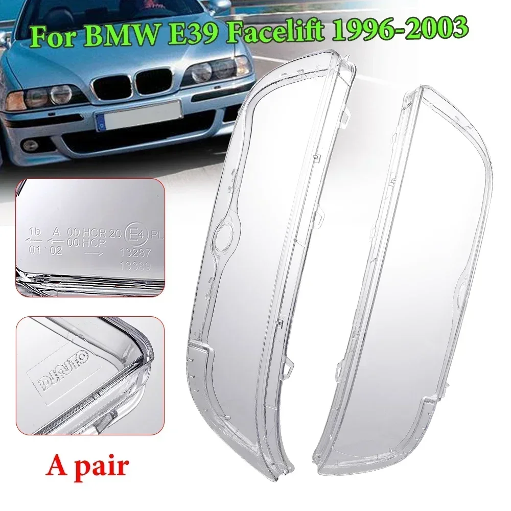 

Car Headlight Cover For BMW E39 Facelift 1996-2003 63128375301 63128375302 lampshade Shell Headlight Glass Lens headlamp Lens