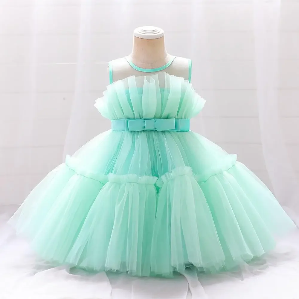 Baby Yellow Dress For Girls Kids Wedding Bridesmaid Dresses Toddler Tulle Birthday Princess Party Dress Infant Outfits Vestidos