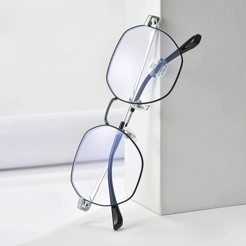 

KUXA новые ретро индивидуальные геометрические женские очки с защитой от синего света, полигональный дизайн, настраиваемые очки по рецепту 121204