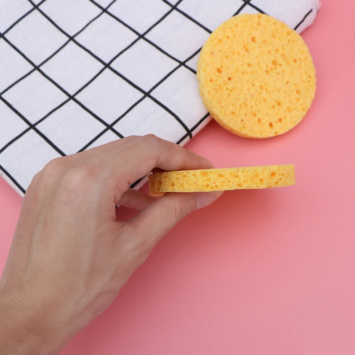 12 spugne in cellulosa compressa premium, uso quotidiano sicuro, pulizia del viso, rimozione del trucco, spugna per il viso in cellulosa