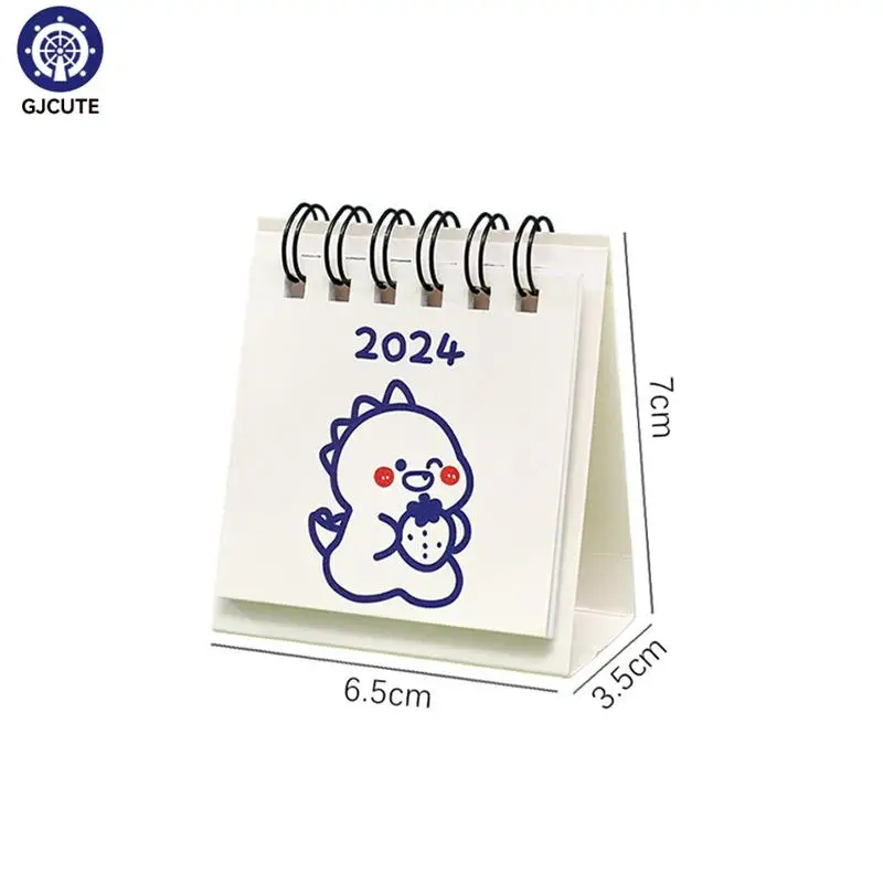 2024 Loose Leaf Ring Calendar Creative Cartoon Desktop Mini Calendar Student Date Record Calendar Book Decoration Ornament