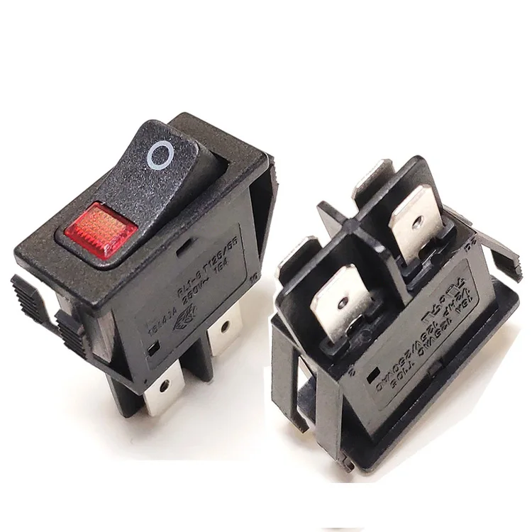 Taiwan RL1-8(W)21N-DRE boat switch Warping switch Red light 16A250V power switch 29.5*15mm 4 pin 2 gear