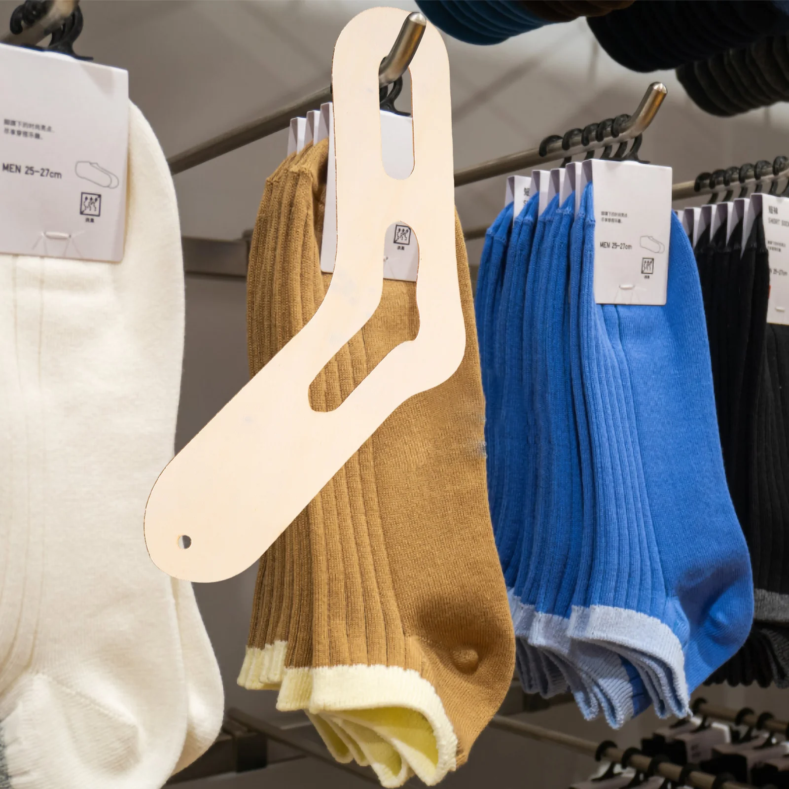 جورب مجلس حامل جورب خشبي للجوارب قفازات الأوشحة توفير المساحة عرض التجزئة الجوارب عرض الورق المقوى الرف الزخرفية #4