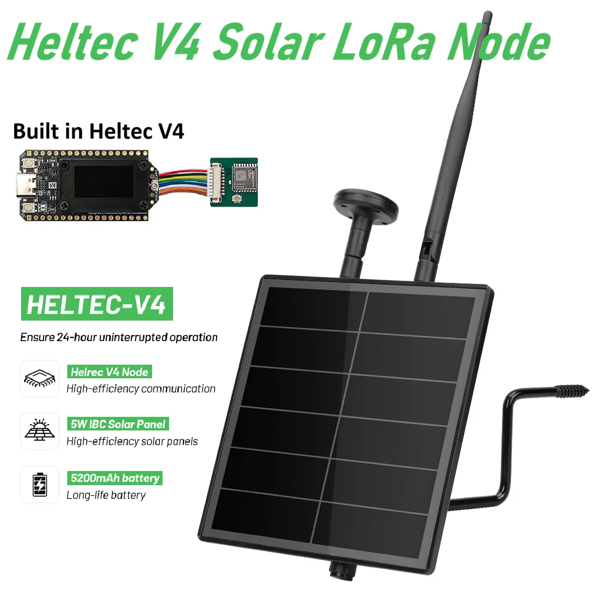 Image of Heltec V4 WiFi LoRa 32 D5L Solarbetriebener Node-Repeater mit Mushroon GPS-Modul für IoT Meshcore Meshtastic IP66 Wasserdicht