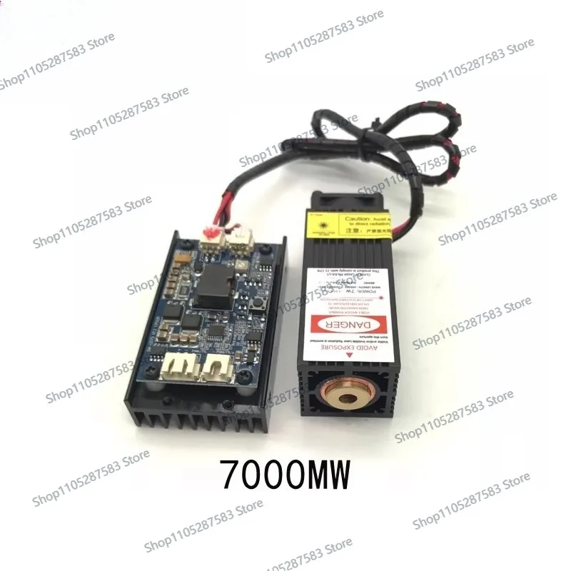 Actual measured power 7000mw laser module 7w high-power 445nm blue light engraving machine accessory 12vttl - view 3