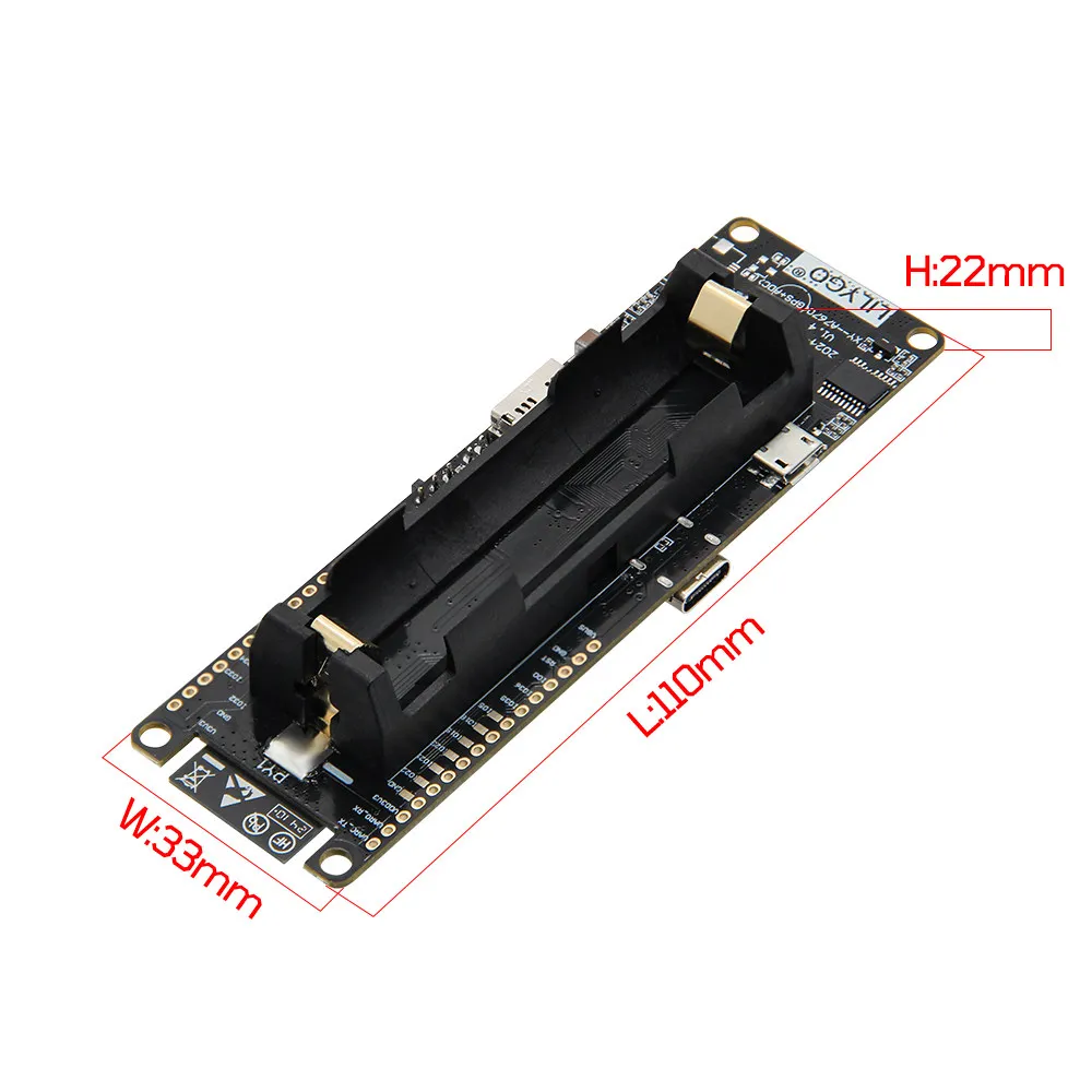 LILYGO T-A7670E ESP32 Module, Supports WiFi & Bluetooth, TF Card Slot, with 18650 Battery Holder