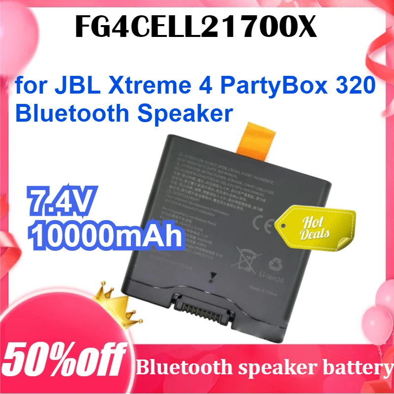 

Replacement Battery 7.4V 10000mAh FG4CELL21700X for JBL Xtreme 4 for JBL PartyBox 320 Bluetooth Speaker