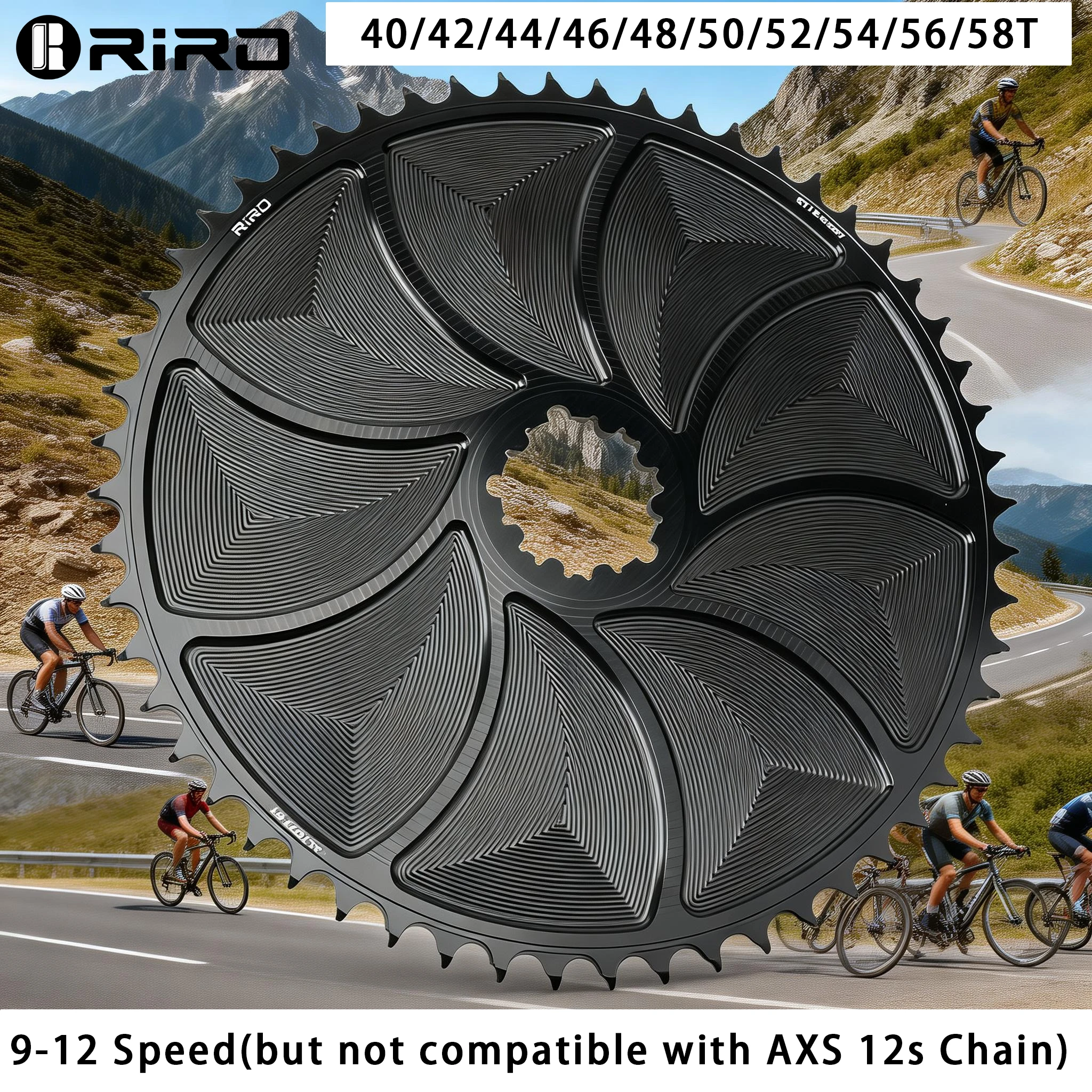 

RIRO 3-Bolts Direct Mount Bicycle Chainring Road Bike Narrow Wide Chainwheel 1mm Offset Road/Gravel Bike Sprocket Crown for SRAM