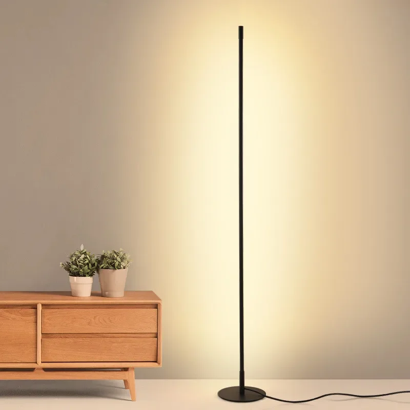 Lampada da terra moderna a sospensione da parete a lunga linea telecomando camera da letto studio minimalista soggiorno Decor luci a LED infissi in