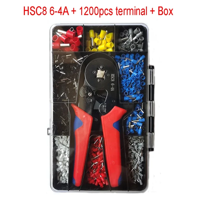 Crimper Tang HSC8 6-4 0.25-10mm 2 23-7AWG Voor Beentje Buisvormige Terminals Beentje Krimpen klem Set Draad Hoofd Elektricien Tool
