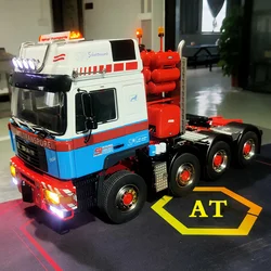 F2000 1/14 8x4 RC Hydraulic Trailer with Light System Differential Lock RTR Advanced Custom Heavy Duty Tractor Truck Model Toy