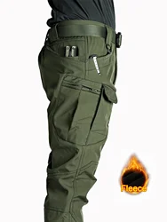 5XL 6XL Flap Pocket Men's Fleece Straight Leg Cargo Pants, Loose Casual Tactical Pants, Mens Work Pants for Hiking Climbing