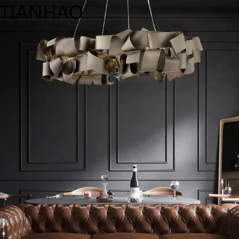 Postmodern Luxury Living Room Pendant Light Design Sense Lighting Fixtures Villa Restaurant Minimalist E14 Art Pendant Light