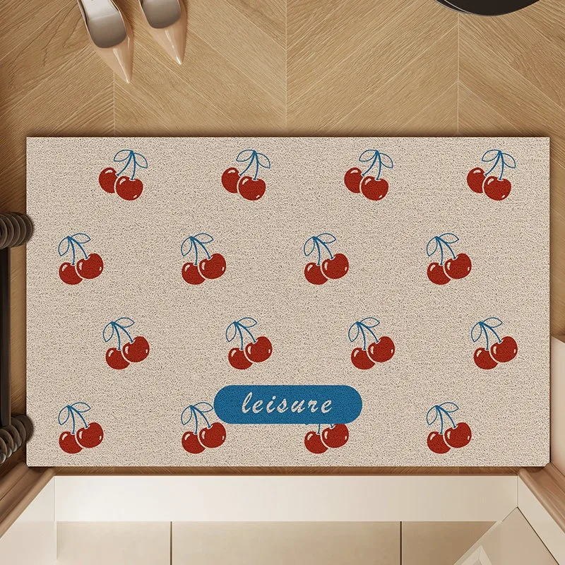 Sweet Cherries Light Luxury Entrance Doormat Foyer Carpet Welcome Rug Anti-slip Dirt Trapping Easy Clean Entry Door Mat 미끄럼방지매트