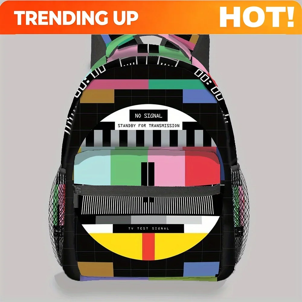 Custom Bag 2D FLAT PRINTING, Cartoon Printed Large Capacity Backpack, Classic Travel Style Backpack Suitable For Travel, Shoppin
