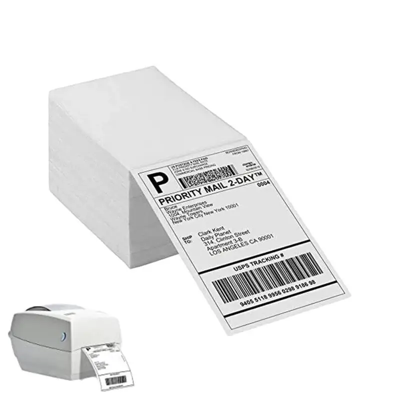 

Thermal Printer Paper Fold Perforated Postage Paper 500 Labels Per Stack Thermal Label Printer Paper Cargo Transportation