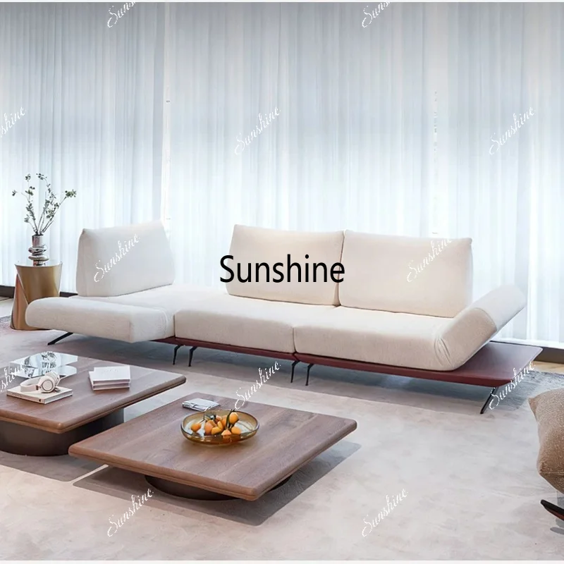 

Straight sofa French cream wind module combination rotating fabric living room