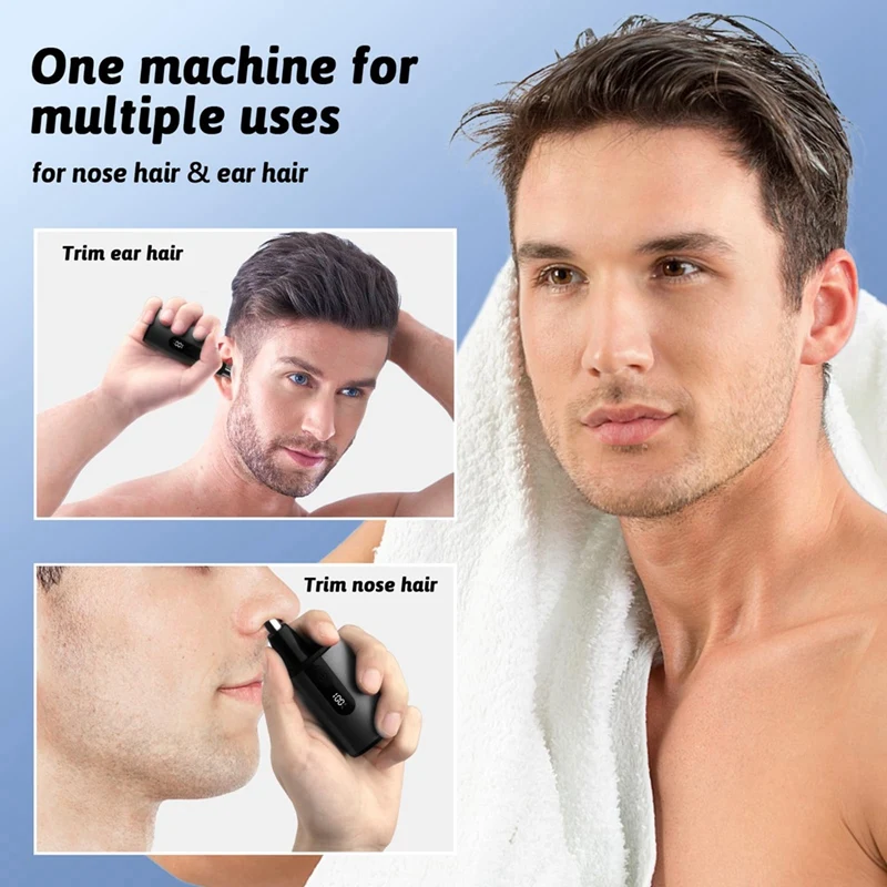 Nasen haars ch neider für Männer und Frauen mit LCD-Display Dual Edge Blade USB wiederauf ladbare Trimmer Nasen schneider