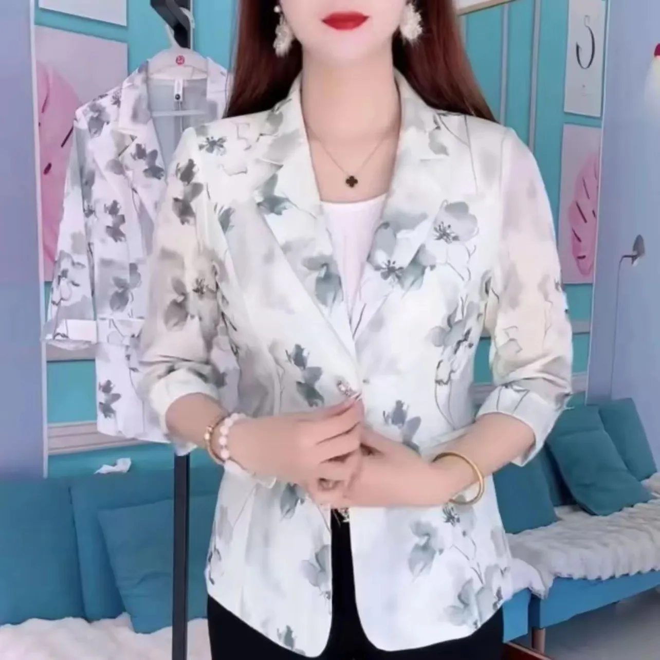 Long Blazers Woman Two-Button Office Lady Classic Solid Color Spring Autumn Suit Oversized Blazer Business Workwear Elegant Ol