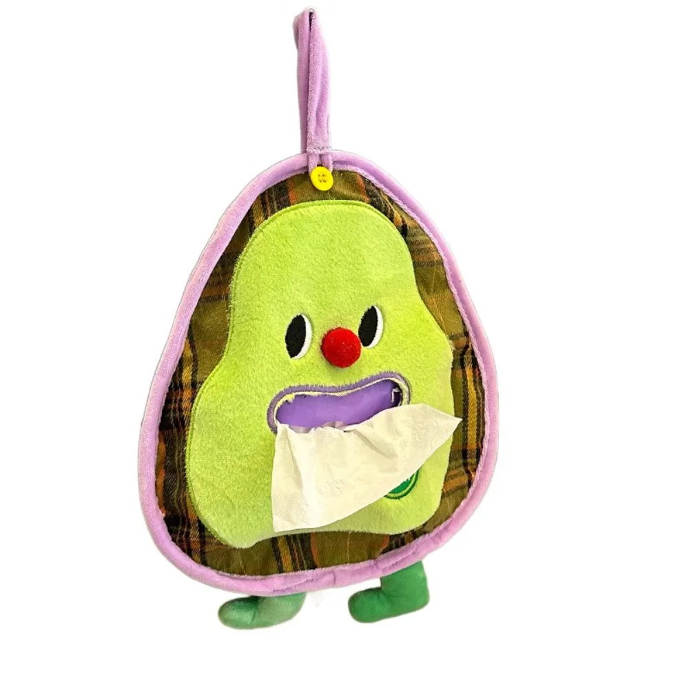 

Multi-Purpose Cartoon Fruit Shape Tissue Box Plush Stylish Car Storage Bag Large Capacity Hanging Tissue Bag Car Decor