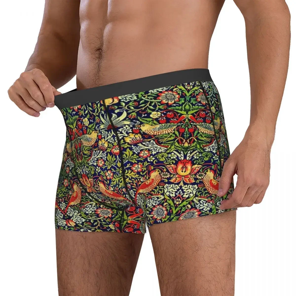 Boxer Underpants Shorts Strawberry Thief - William Morris Panties Male Soft Underwear for Homme Man Boyfriend Gifts