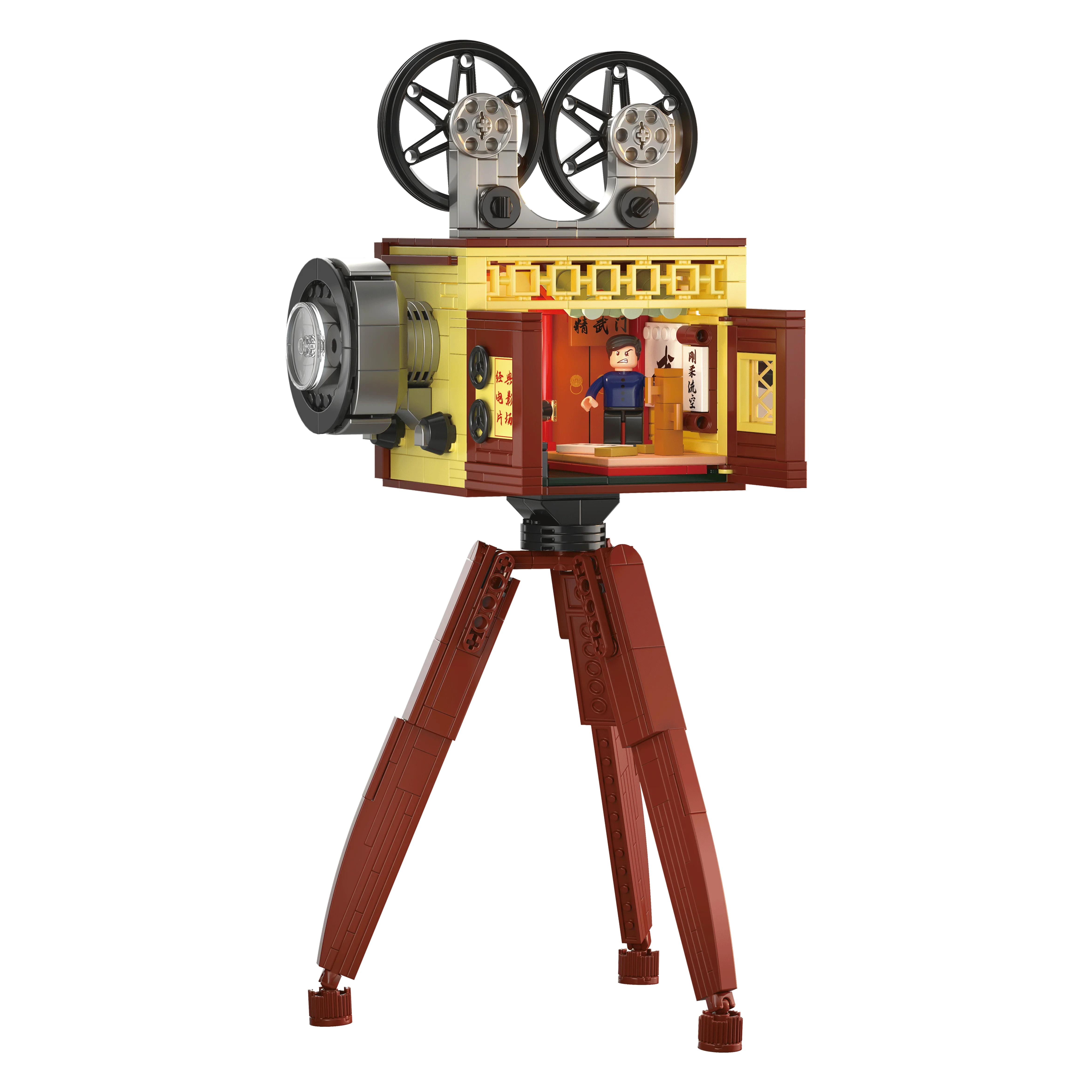 Vintage Projector 3D Model Mini Building Blocks Toys Educational Gift for Kids Birthday Realistic Scale Model for Collectors