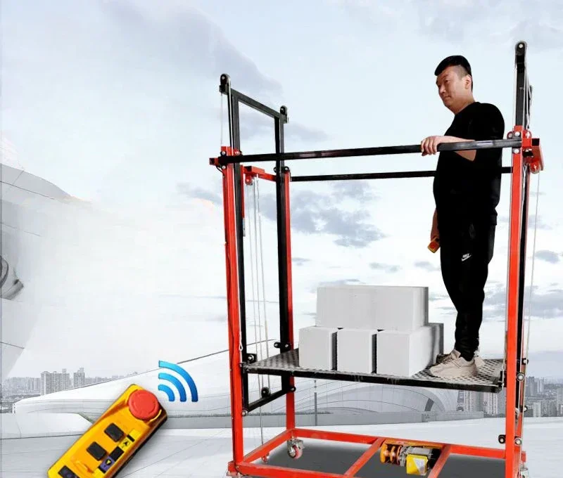 

New folding electric scaffold lift small up and down cargo hoist lifting platform