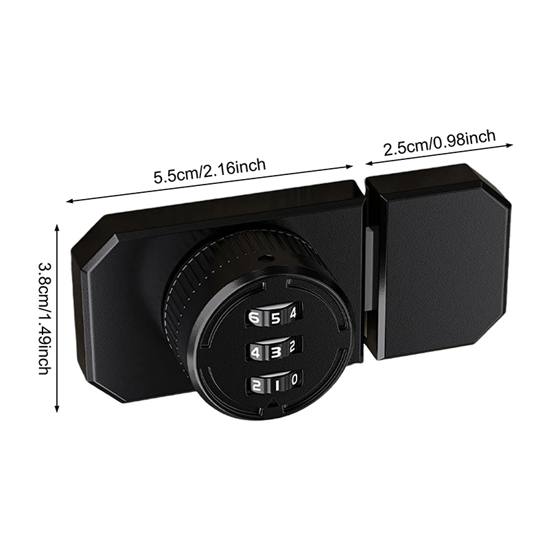 For Closet Door 1 Set No-Punch Combination Door Lock 3 Digit Password Cabinet Locks With Combination Latch