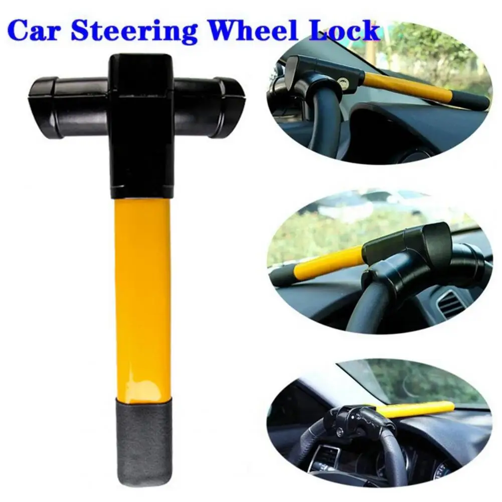 High Visibility Car Steering Wheel Lock with Keys Universal Simple Installation Anti-Theft Car Steering Lock Car Accessories