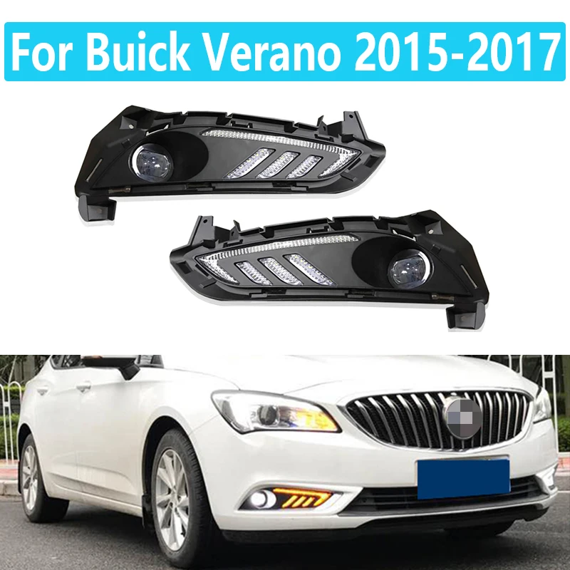 Fog Lamp Assembly For Buick Verano 2015 2016 2017 Retrofit Mustang Style Turn Signal Special LED Daytime Running Light