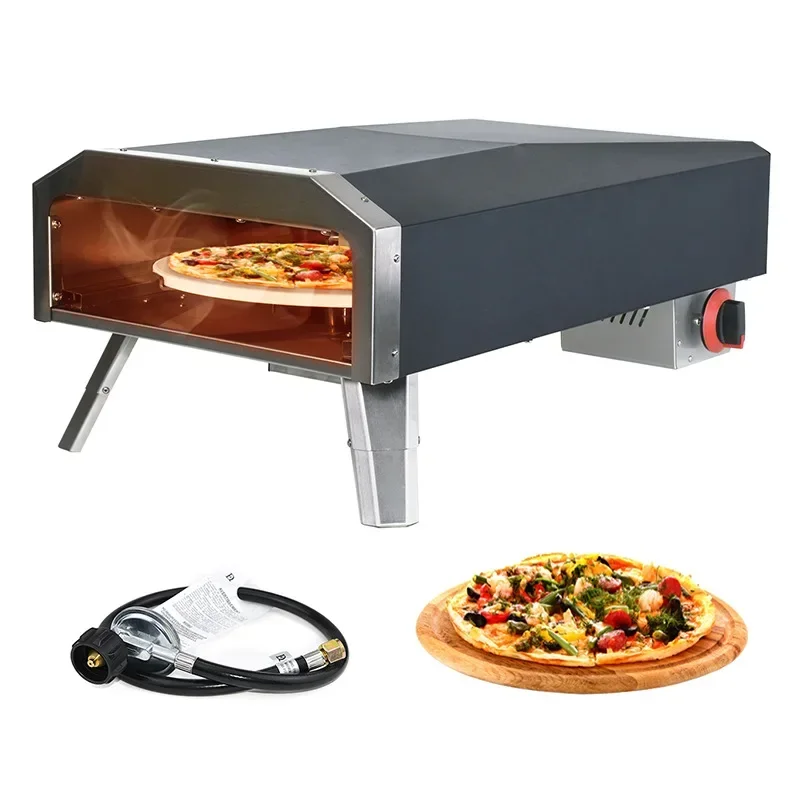 Automatic rotating commercial gas pizza oven, stainless steel durable outdoor toaster