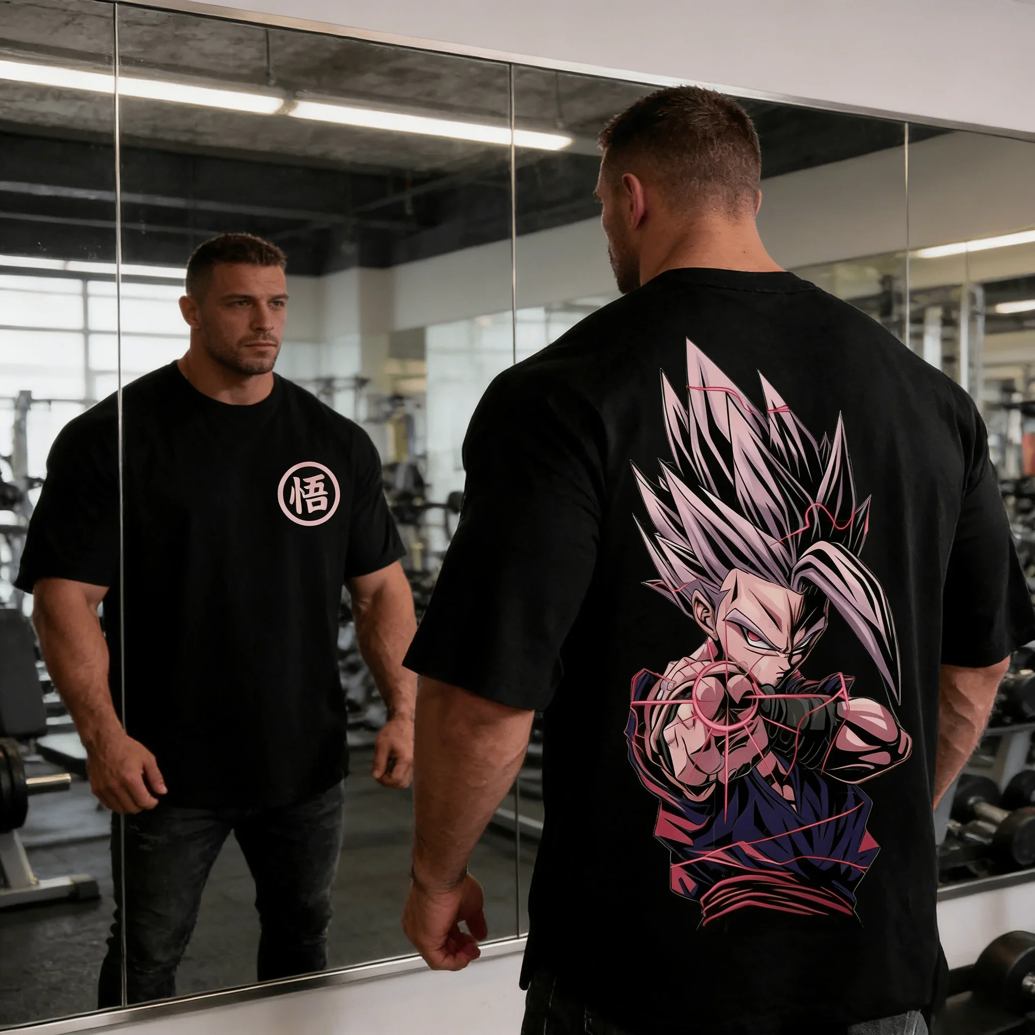 

Dragon Ball Gohan Beast Purple Flame Energy Wave Print Oversized T-Shirt Unisex Cotton Casual Anime Top for Men And Women