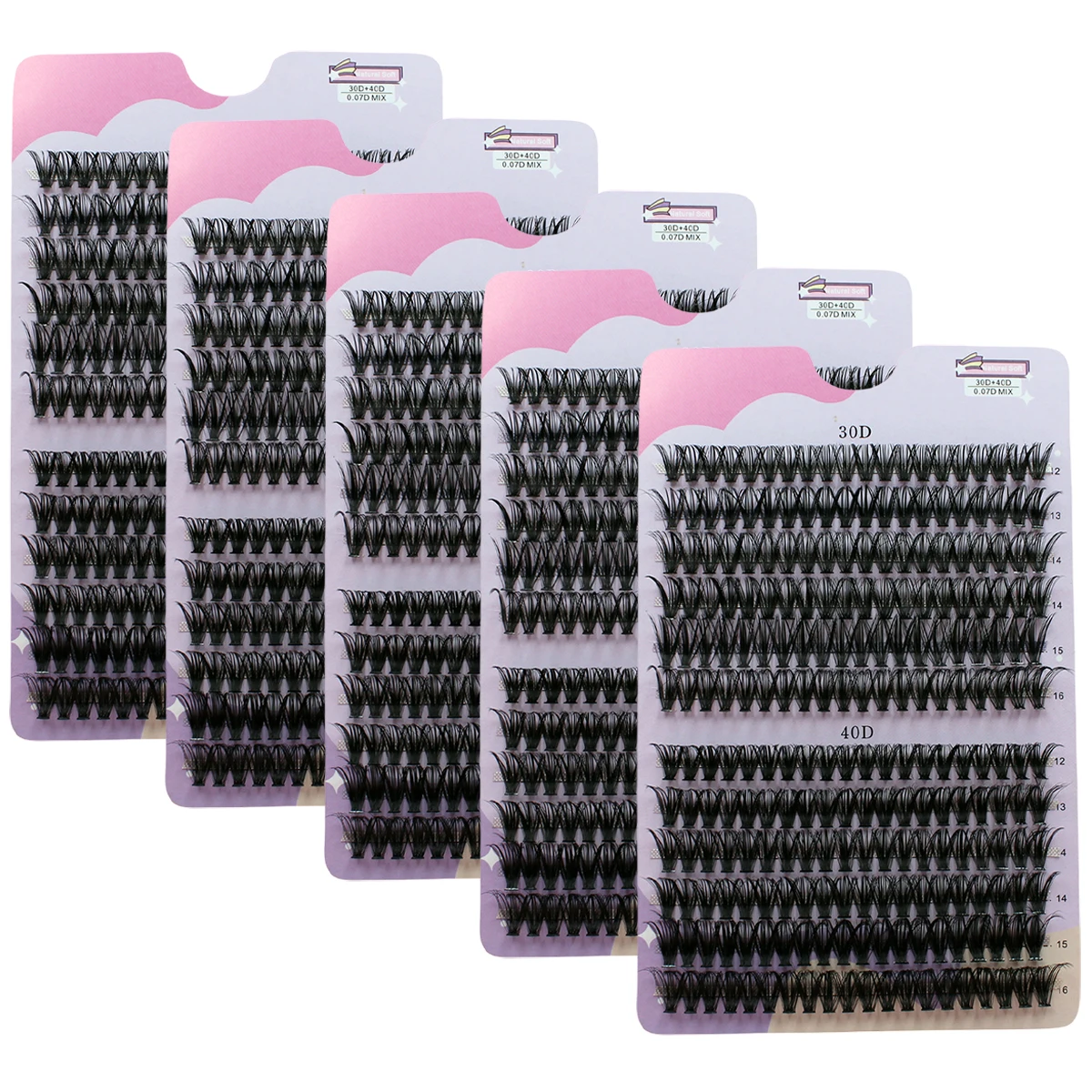 3Pack/5Pack 30/40D 12-16mm Mix D Curl Cluster Lashes Individual Lashes Lash Extensions Clusters Lashes