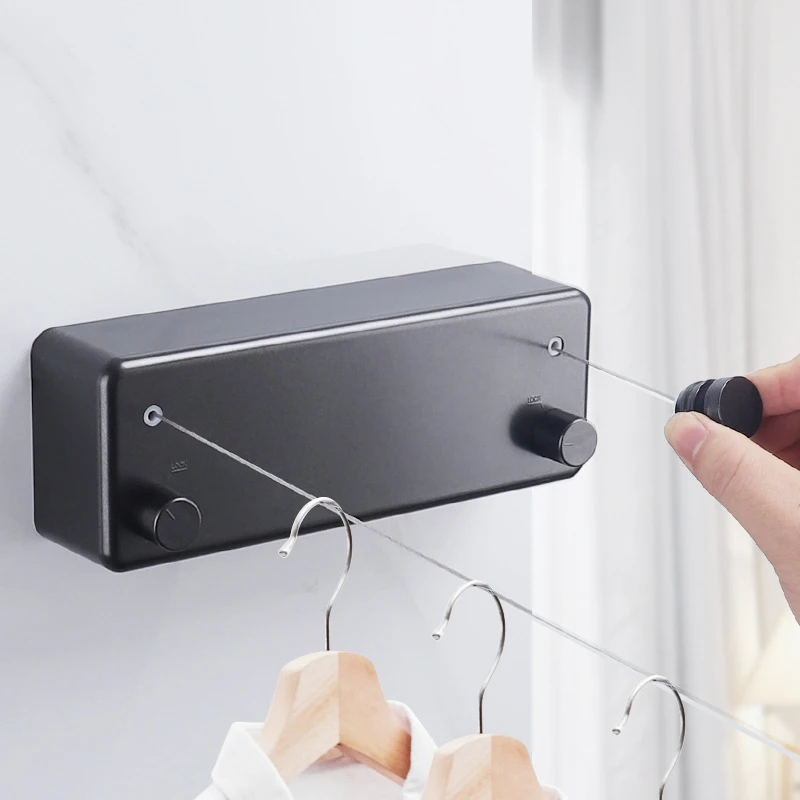 STLLDouble Stainless Steel Square American Style Space Saving China Wholesale Retractable Clothing Clothesline Laundry Room Supp