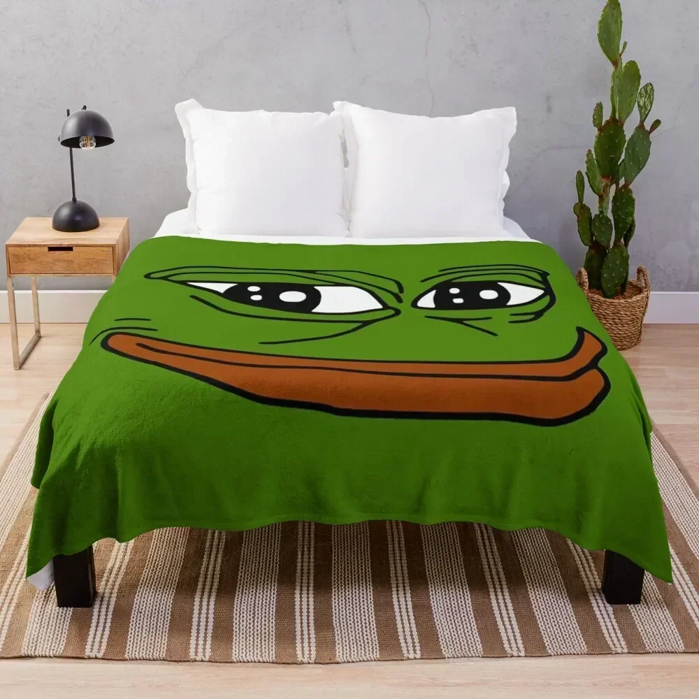 

Pepe The Frog Face Throw Blanket Multi Purpose Soft Warm Blanket for Home Travel