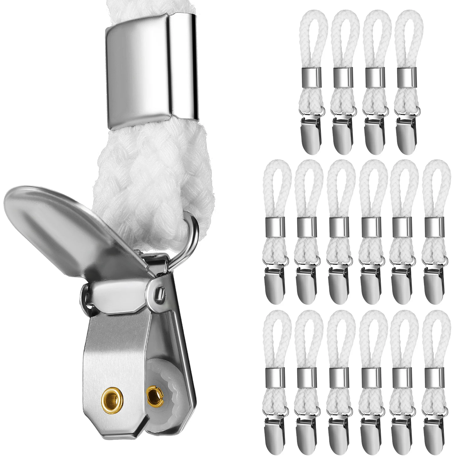 

16Pcs Bathroom Kitchen Towel Hanging Clips Cotton Rope Clamps for Hand Towel Use Hanging Clips Hook