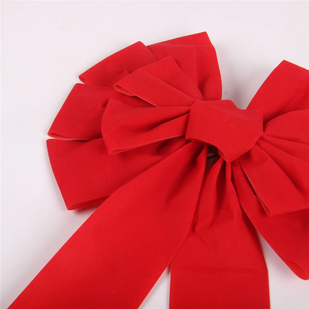 

1Pcs Christmas Decoration Velvet Red Bow Christmas Tree Decoration Pendant Bow Hotel Living Room Door Hanging Gift Accessories